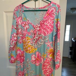 Lilly Pulitzer Palmetto Dress Size L in Breakwater Blue Lolita